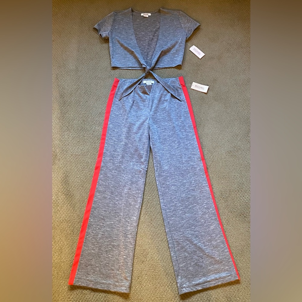 (NWT) MICHAEL KORS 2-piece sports suit. Top is size M & bottoms are size S.